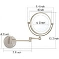 thumbnail image 4 of LED Wall Mounted Bath Vanity Mirrors,8" Double Sided Brass Lighted Magnification Makeup Shaving Extendable with Switch Electrical Plug New Version, 4 of 13