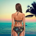 thumbnail image 4 of Dreamtimes Women's Ethnic Retro Hot Neck Tie Halter 2 Pcs High Waist Push up Swimsuit Bathing Bikini Set for Girls, X-Large, 4 of 6