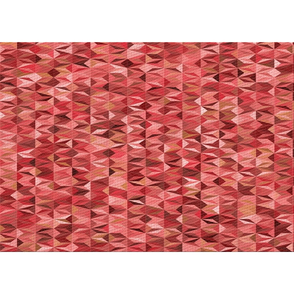 Ahgly Company Machine Washable Indoor Rectangle Transitional Red Area Rugs, 2' x 5'