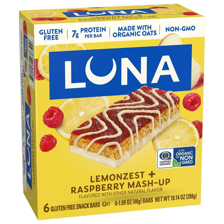 LUNA Mash-Ups, LemonZest + Raspberry, Gluten-Free, Non-GMO, 7-9g