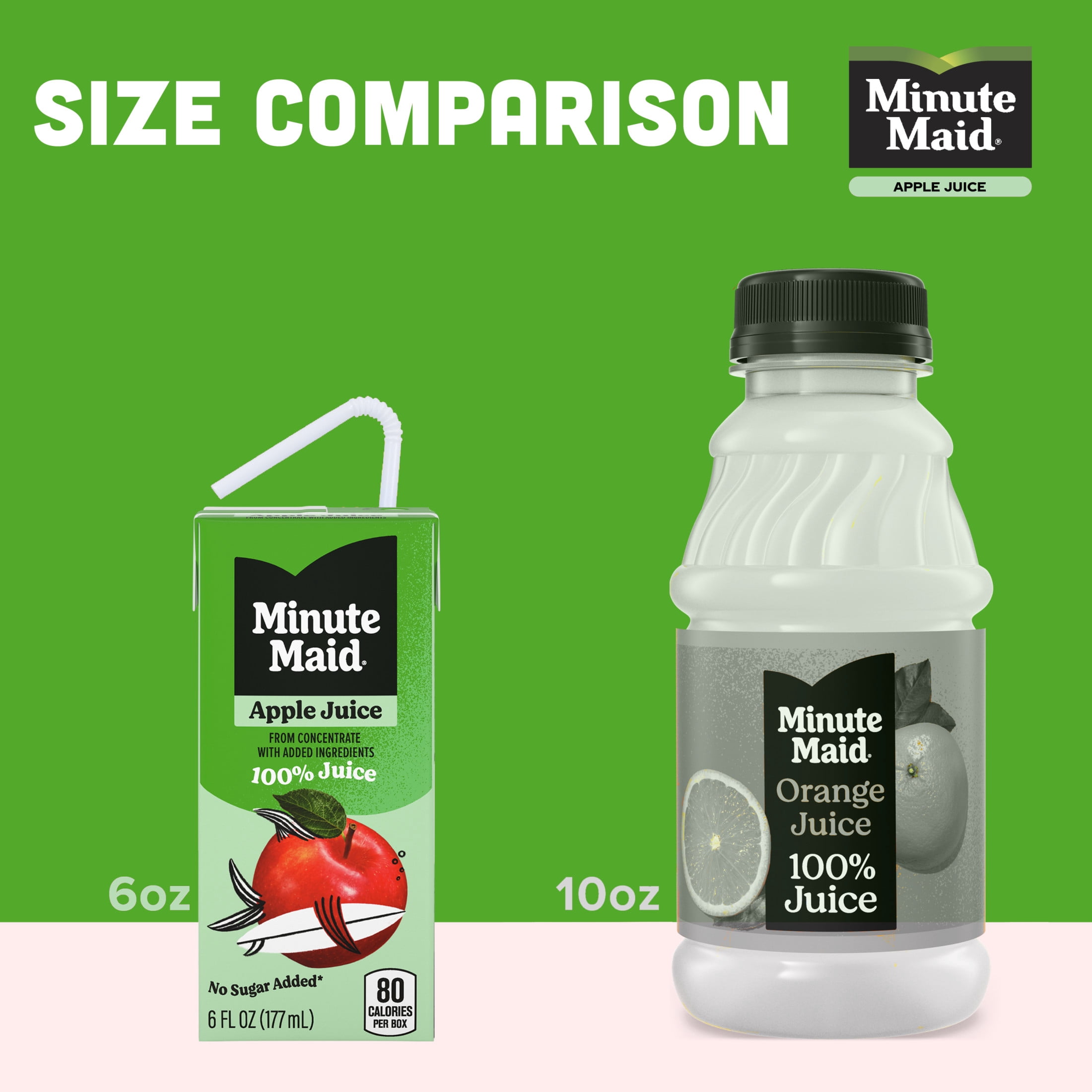 (5 pack) Minute Maid Apple Juice Cartons, 6 fl oz, 8 Pack