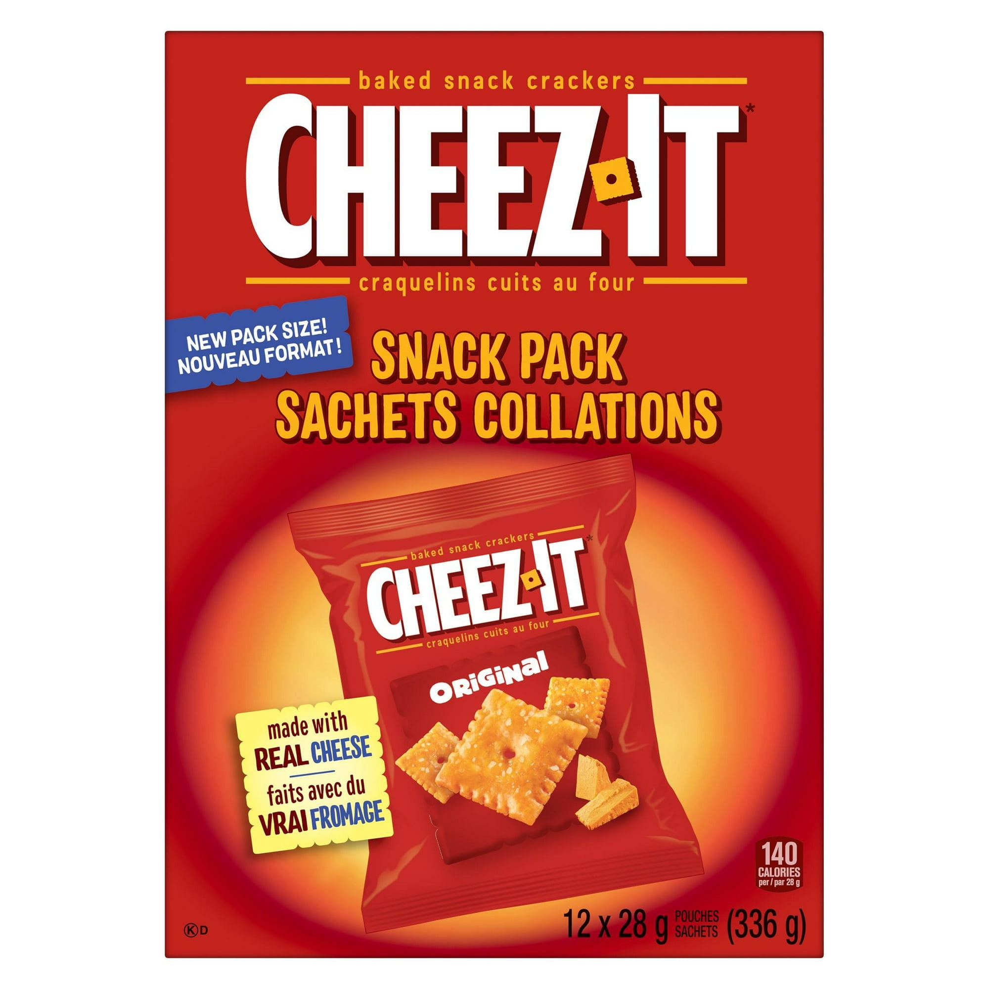 Craquelins Cheez-It* Originale 28g, 12 sachets collations