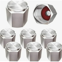 Brass (8 Pack) Tire Valve Caps Silver, Premium Metal Rubber Seal Tire Valve Stem Caps, Dust Proof Covers Universal fit for Cars, SUVs, Bike and Bicycle, Trucks, Motorcycles