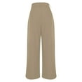 thumbnail image 5 of Lenpel Palazzo Pants for Women Twill High Waisted Business Casual Wide Leg Work Pants Baggy Office Trousers with Pockets(Khaki,Medium), 5 of 6