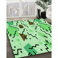thumbnail image 3 of Ahgly Company Machine Washable Indoor Square Transitional Green Area Rugs, 3' Square, 3 of 7