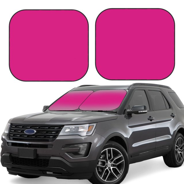 Fotbe Darkmagenta Juego de 2 Piezas de Parasoles para Parabrisas | Bloqueador Solar para Auto | Accesorios Plegables para Protección Solar Interior-Medium