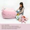 thumbnail image 2 of Yoweenton Unicorn Bean Bag Chair for Girls Room Decorations, Kids Stuffed Animal Storage Velvet Extra Soft, Large Size 24x24 Inch (STUFFING NOT INCLUDED), 2 of 7