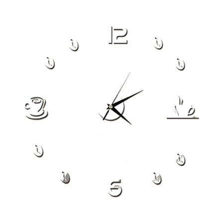 Masteelf 12 Inch Acrylic Mirror Wall Clock with Self-Adhesive Backing Easy to Apply 3D Decorative Wall Sticker for Home