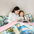thumbnail image 4 of Feelyou Cartoon Cute Gnome Bedding Comforter Set 7 Pieces for Kids, Blue Flower Floral Full Bedding Set, St. Patrick's Day Reversible Fitted Sheet Flat Sheet, Super Cozy Room Decor, 4 of 8