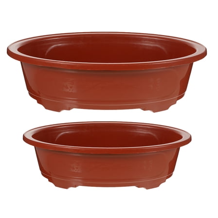 KALLORY Oval Windowsill Planter Plastic 2PCS In Light Brown For