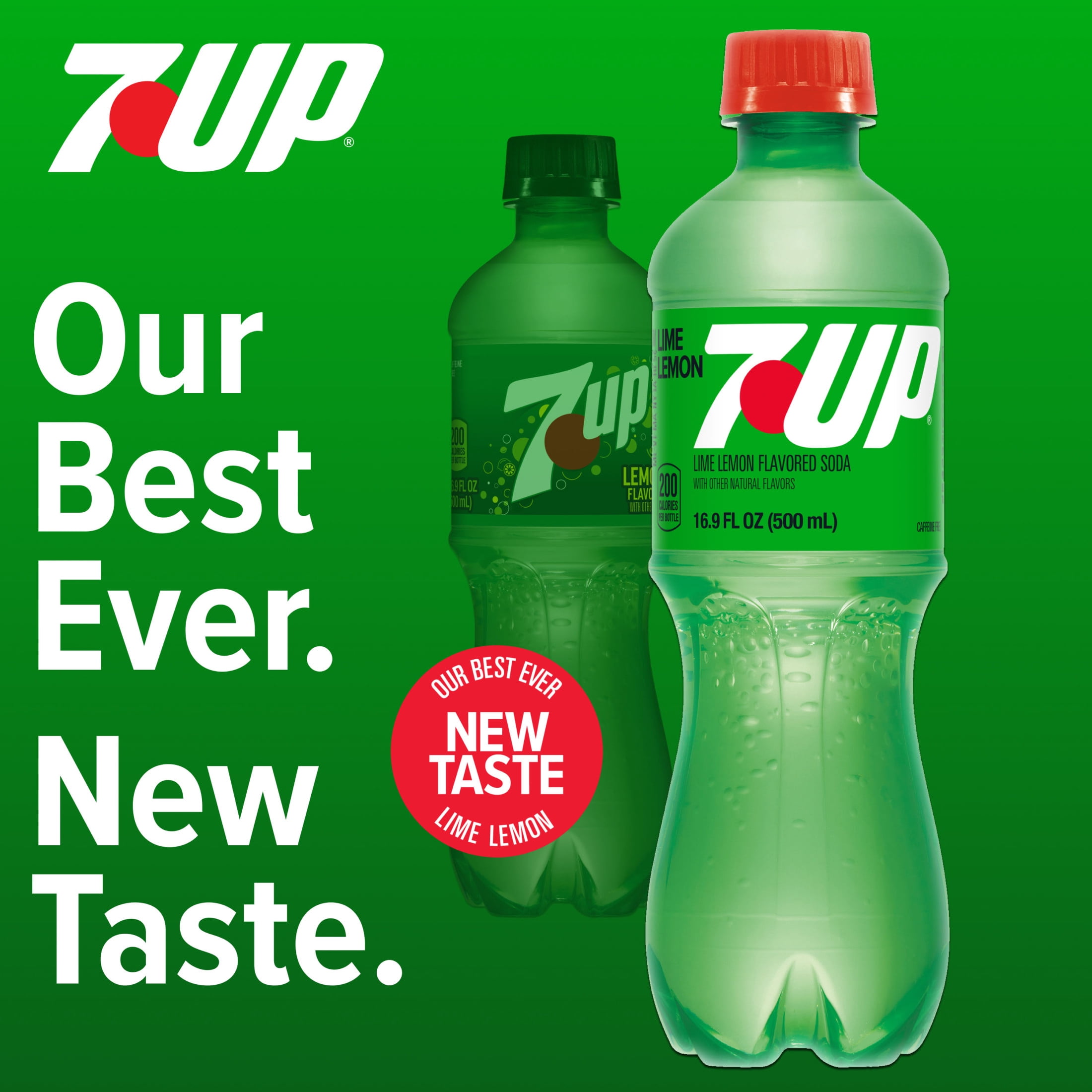 (4 pack) 7UP Caffeine Free Lime Lemon Soda Pop, 16.9 fl oz, 6 Pack Bottles