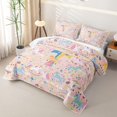 thumbnail image 3 of Castle Fairy Unicorn Letter T Quilt King,Cartoon Magical Horse King Coverlet Set, 3 of 7