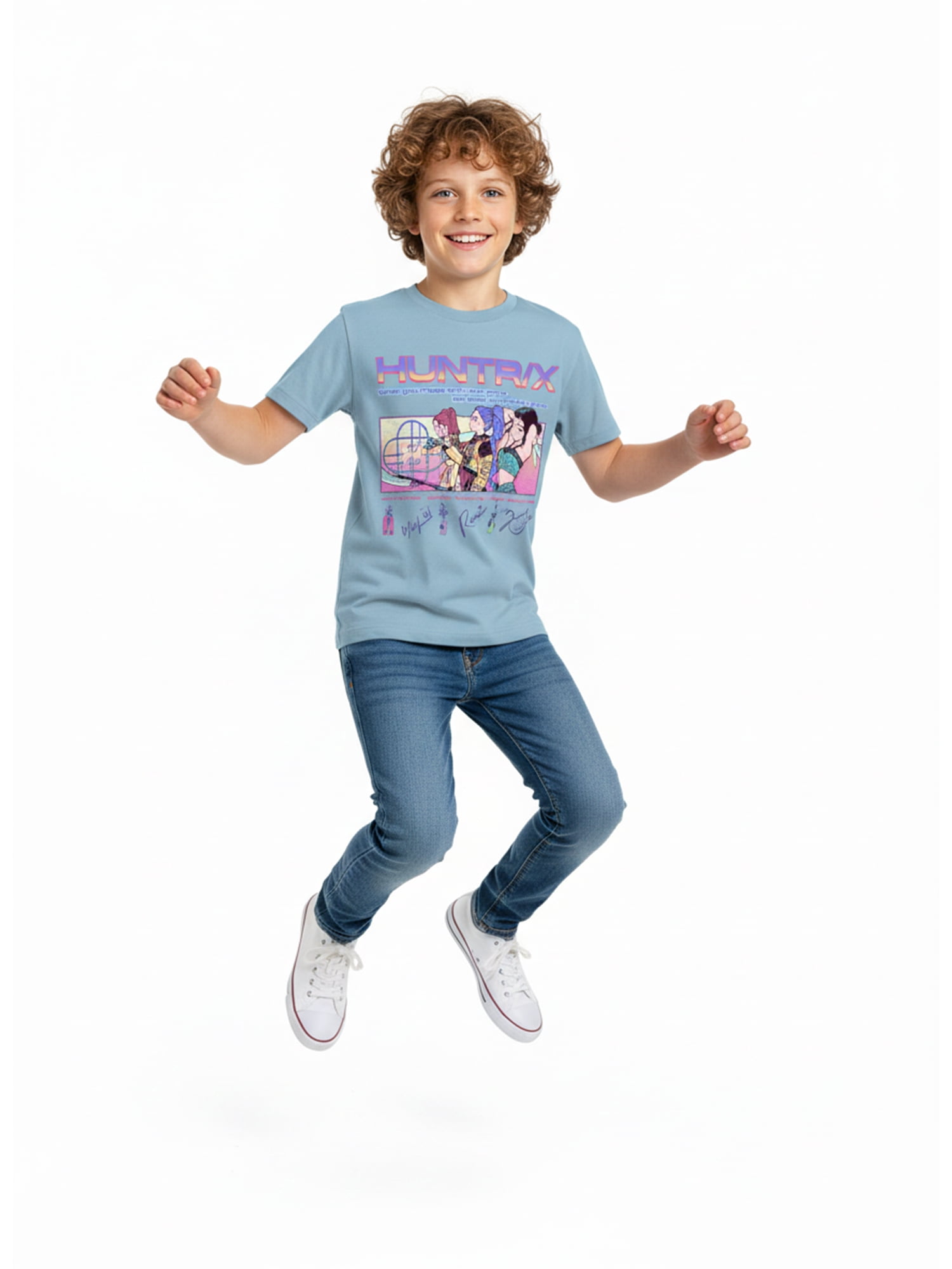Kpop Demon Hunters Boys' Graphic Tee with Short Sleeves, Huntrix Voices, Sizes 4-18