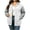 White, variant on Women's Color Block Zip Up Hoodie Jacket Plus Size Casual Long Sleeve Sweatshirt with Side Pockets for Fall Winter