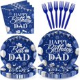 thumbnail image 2 of FGTHBF-96Pcs Fathers Day Party Decorations Best Dad Ever Plates and Napkins Día Del Padre Tableware Sets Happy Birthday Dad Decorations for Daddy Papas Day Party Supplies Serves 24, 2 of 2