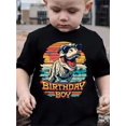 thumbnail image 1 of Kids' Dinosaur Birthday T-Shirt, 100% Cotton Crew Neck Short Sleeve Top, Casual Cartoon Print, Medium Stretch, Regular Fit for Children - SCKMEU, 1 of 6