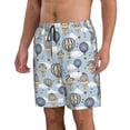 thumbnail image 2 of Wukai Balloon Vintage Print Beach Trunks with Compression Liner Swimsuit Quick Dry Beach Sports Shorts with Pocket-Large, 2 of 8