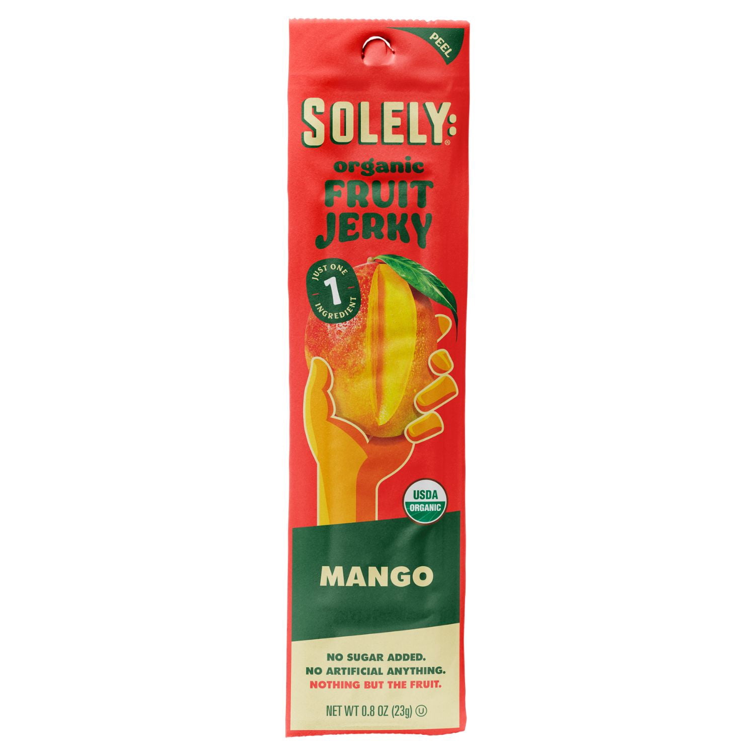 (4 pack) Solely Organic Mango Fruit Snack Jerky, Made with Real Fruit, 0.8 oz