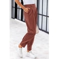 thumbnail image 3 of Pantalones PRETTYGARDEN 2025 de tiro alto tobilleros color rojo óxido talla S, 3 of 9