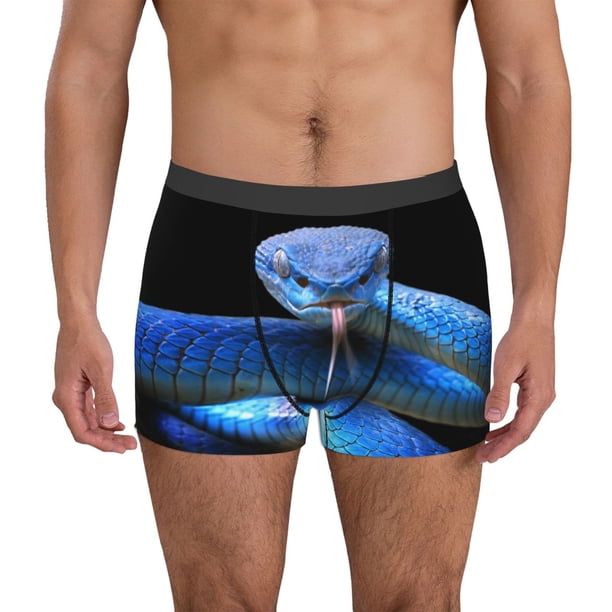 Fotbe Blue Viper Snake Calzoncillos Tipo Boxer con Bolsa de Soporte Total para Hombre, X-Temp Fresco, Transpirable y de Secado Rápido-Large