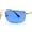 Gold - Blue, variant on SA106 Mens Pop Color Lens Half Rim Narrow Rectangular 90s Dad Sunglasses Gold - Red
