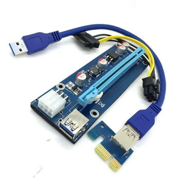 FOR Pcie Pci-e Pci Express adapter expansion Card x1 To x16 GPU Usb 3.0 Extender converter Riser X1 X16 Card SATA 6Pin Power Cable