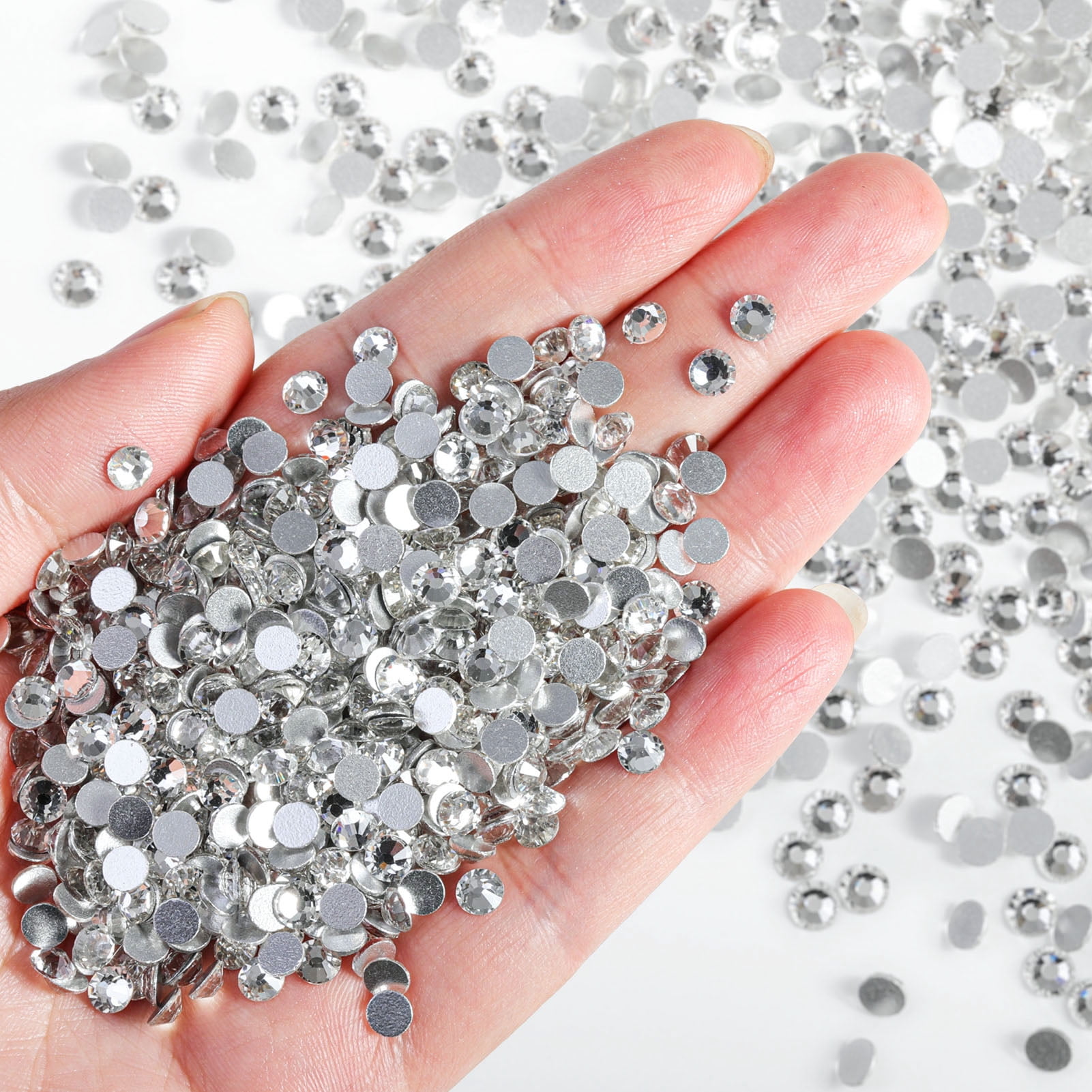 Beadsland Flatback Clear Rhinestones Bulk for Nail Art, 14400pcs, Crystal, SS10, 2.7-2.9mm