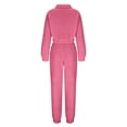 thumbnail image 6 of YOIAVAIOY 2 Piece Tracksuit Sets for Women Fuzzy Fleece Loungewear V Neck Pullover and Joggers Flush Sets Loose Fit Casual Matching Solid Outfit Pink L, 6 of 8