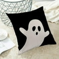 thumbnail image 5 of Halloween Pillow Covers 20x20 Inch Set of 2, Black and White Ghost Throw Pillows Farmhouse Linen Halloween Decorative Pillow Case for Couch Sofa Bedroom Indoor Outdoor Decor, 5 of 6