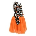 thumbnail image 5 of Girls Long Sleeve Tutu Dress Cute Pumpkin Ghost Halloween Outfit (6Y, Orange), 5 of 5