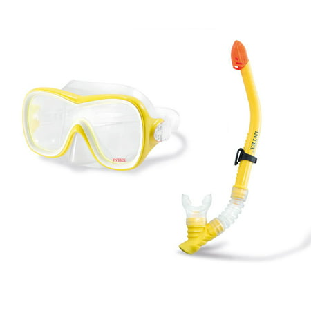 Intex Wave Rider Hypoallergenic Latex Free Mask & Easy Flow Snorkel Swim (Best Snorkeling Gear Brand)