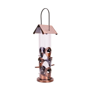 Bliss Outdoors Bird Feeder W/ 6 Feeding Ports & Perches, Flip Top Cover, 1 lb. Food Capacity