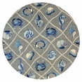 thumbnail image 2 of 8' Grey Hand Hooked UV Treated Coastal Sea Life Round Indoor Outdoor Area Rug, 2 of 2