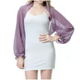 thumbnail image 2 of Qulqfy Chiffon Bolero Shrug Women Long Sleeve Lightweight Purple Sheer Cardigan Fall Women Thin Blouses, 2 of 9