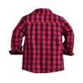 thumbnail image 3 of Ketyyh-chn99 Boys Girls Flannel Plaid Shirt Jacket Boys' Button-Down Shirts Cowboy Western Plaid Long Sleeve Toddler Kids Outfit Size for 12-18 Months,A, 3 of 7