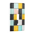 thumbnail image 2 of Yayeee Toggle Light Switch Wall Plate 1-Gang 4.5"x2.7" Home Decorative Outlet Cover, Yellow Checkered Pattern, 2 of 7