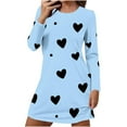 thumbnail image 2 of Sakmal Valentines Moo Moos for Women Nightgowns Love Long Sleeve Cute Loungewear Heart Print Knee Length Nightgowns for Women L, 2 of 6