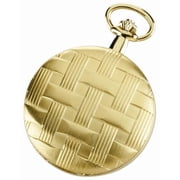 Charles Hubert Gold Finish Brass Basketweave Pocket Watch XWA3362
