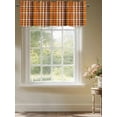 thumbnail image 6 of Kitchen Valances for Window, Autumn Orange Gradient Plaid Light Filtering Rod Pocket Valance Curtain, Gingham Check Short Curtains Window Topper for Bedroom Bathroom Living Room 54x18in, 6 of 8