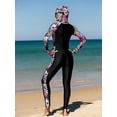 thumbnail image 3 of Women Thin Wetsuit Swimwear Female Long Snorkeling Diving Beach Swimsuit Jellyfish Sunscreen Elastic Zipper Swimsuit Rash Guard, 3 of 7