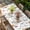 White, variant on Easter Table Cloths for 6 Foot Rectangle Tables, Country Rabbits Colorful Eggs Leaves Flowers Patio Waterproof Elastic Fitted Tablecloths, Washable Rectangular Table Cover for Camping