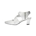 thumbnail image 2 of Easy Street Venue Women's Asymmetrical High Heels Color: Silver Satin Size: 10, 2 of 3