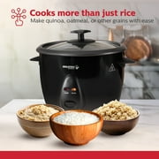 Holstein Housewares 16-Cup (Cooked) 8-Cup (Uncooked) Electric Rice Cooker, Black - Nonstick Interior