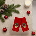 thumbnail image 4 of Serafina Home Luxury Christmas Towel Set: Cotton Terry Fingertip Towels, Traditional Green Wreath Gold Bow Design, Set of 2 (11" x 18" Inch), 4 of 9