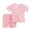 Pink, variant on Diufon Kid's Lightweight Pajamas Set Short Sleeve Shorts Sleepwear Crew Neck Loungewear Solid Color Pj Set