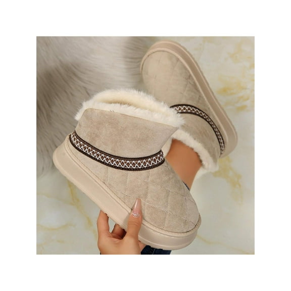 Women's Short Winter Boots - Classic Design with Warm Cotton Lining and Thick Sole - 2026 Style