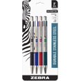 thumbnail image 1 of shiyou-F-301 Stainless Steel Retractable Ballpoint Pen, 0.7mm, Business Assorted, 4 Pack (27174), 1 of 4