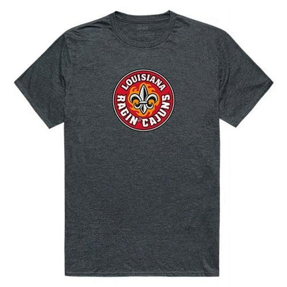W Republic Apparel 519-189-E9C-04 University of Louisiana at Lafayette Cinder Tee for Men, Heather Charcoal - Extra Large