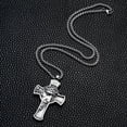 thumbnail image 4 of Osdhezcn Stainless Steel Jesus Face Christ Crucifix Large for Cross Religious Pendant Necklace Antique Finish for Mens Christian, 4 of 9