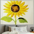 thumbnail image 2 of Fenyluxe  Flower Tapestry, Summer Sunflower in Watercolor Soft Pastel Toned Large Petals Artwork, Fabric Wall Hanging Decor for Bedroom Living Room Dorm, Yellow Fern 60x50inch, 2 of 6